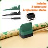 LIZAAL 2-Pack Wrapping Paper Cutter with Wheels | Straight Line Gift Wrap Cutter for Birthday and Christmas, Fits Various Rolls and Papers, Includes 2 Replaceable Blades (Black & Green)