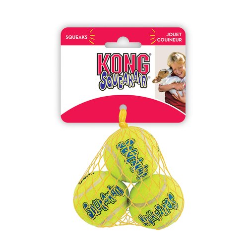 Kong Squeakair Dog Toy Tennis Ball - X-Small, Pack of 3