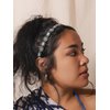 MINACHI Bohemian Beaded Sewn Rice Hair Band with Turquoise Beads, Elastic Cotton Rope, All-Match Face Hair Accessories, Ethnic Style for Women