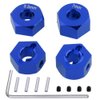 Hobbypark Aluminum 12mm Hex Wheel Hubs for Traxxas 1/10 2WD Slash, Rustler, Stampede,Hop-ups Replacement of Part 1654 3654 (4pcs) (Navy Blue)