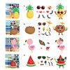 24PCS Make-A-Face Sticker Sheets, Make Your Own Flamingo Pineapple Stickers, Stickers of Kids Favorite Luau Party, Summer Beach Mix and Match Stickers for Boy Girls