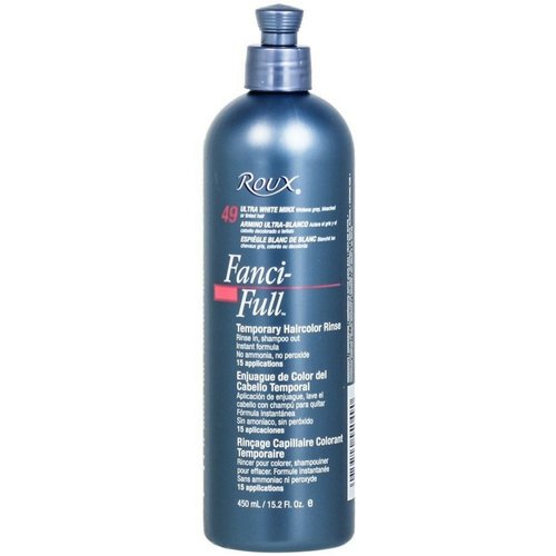 Roux, Fanci-Full Instant Hair Color Rinse, 49 White Minx ,Temporarily Evens Tones, Blends Away Gray, 15.2 Oz