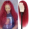 28inch Lace Front Wigs Human Hair 13x4 Full Lace Burgundy Lace Front Wigs Human Hair Deep Wave Human Hair Wig 200 Density Wet and Wavy Human Hair Lace Front Wigs Natural Hairline (28Inch, Burgundy)