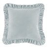 HiEnd Accents Stella Faux Silk Velvet Euro Sham Pillow Cover, 27x27 inch, Light Blue, Romantic Western Modern Traditional Style Luxury Bedding