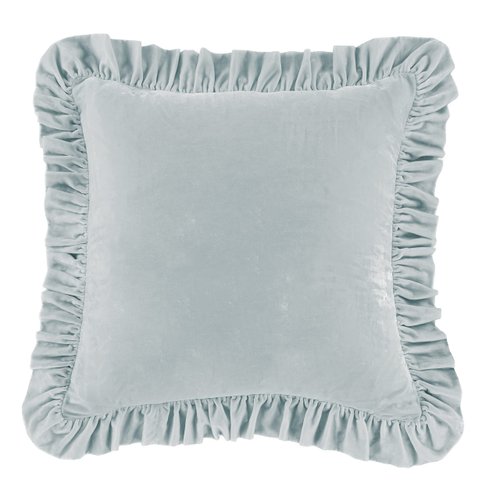HiEnd Accents Stella Faux Silk Velvet Euro Sham Pillow Cover, 27x27 inch, Light Blue, Romantic Western Modern Traditional Style Luxury Bedding
