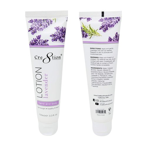 Cre8tion Premium Hand and Body Lotion, Made in Korea (Lavender - 2 Pack)