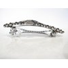 Blue gray silver leaf and bow crystal hair clip barrette bridal hair clip