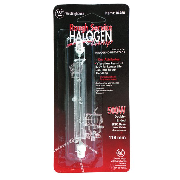 Westinghouse Rough Service 500 watts T3 Halogen Bulb 9500 lumens White Utility 1 pk