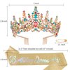 Chanaco Birthday Tiara Birthday Sash for Women Birthday Queen Sash Birthday Crowns for Women Gold Tiaras Happy Birthday Decorations Princess Rhinestone Headband Birthday Party Suppliers Gifts