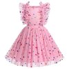 Flower Girls Sequin Polka Dot Tutu Dress for Kids Baby First Communion Birthday Party Wedding Dresses Toddler Princess Pageant Formal Baptism Ruffle Tulle Ball Gown Pink Dots - Kids Dress 5-6 Years