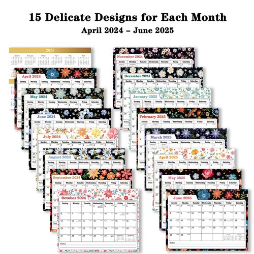 Small Desk Calendar 2024, Monthly Desktop Calendar, DEC. 2023 - JAN. 2025, 8" x 6", Standing Flip Calendar with To Do List Page, Your Personal Daily Planner Calendar for Home Office Desk, Floral 01
