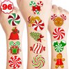 96 PCS Cute Candyland Candy Land Temporary Tattoos Theme First Birthday Party Decorations Favors Supplies Decor Kids Tattoo Stickers Gifts For Kids Boys Girls Prizes Carnival Christmas Xmas Hoiliday