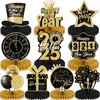 2025 New Year Party Centerpieces Decorations 10pcs New Year Eva Party Supplies,Hello 2025 Theme Table Toppers Black and Gold 2025 New Years Eve Party Supplies (New Years)