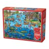 Cobble Hill 1000 Piece Puzzle - DoodleTown: Gone Fishing - Sample Poster Included