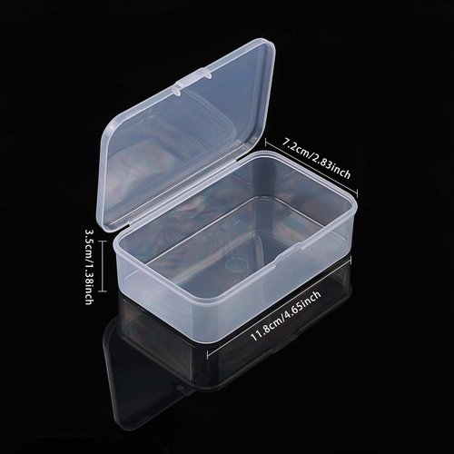 BENECREAT 8 Pack 4.6x2.8x1.3" Rectangle Clear Plastic Bead Storage Containers Box Case with lid for Pins, Coins, Tiny Bead, Jewelry Findings and Other Small Items