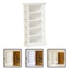 LUOZZY Miniature Bookshelf Model 1/12 Dollhouse Accessories Mini Cabinet Model Small Dollhouse Furniture Decor (White)