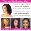 Apeasex Wear and Go Glueless Curly Human Hair Wig Pre Plucked Pre Cut Short Curly Bob Wig Human Hair 180% Density Deep Wave Human Hair Wigs for Black Women Glueless 4x4 HD Lace Closure Wigs 12 Inch…