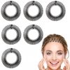 6 PCS Full Circular Stretch Comb Headbands Plastic Flexi Comb Circle Headbands with Teeth for Women's Hair Flexible Plastic Circle Comb Women Lady Stretch Plastic Full Circle Hair Comb (Black)