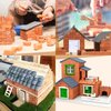 Woohome 322 PCS Mini Grey Roof Tiles Mini Wall Bricks Set, DIY Materials Miniature Brick Scale Model Bricks and Miniature Tiles Roof Tiles Dollhouse Fake Tiles for Miniature House Buding