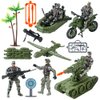 Wbzle Military Soldier Action Figures, 15PCS Army Soldier Set Including Military Base, Military Vehicles, Military Combat Toys, Army Toy Set for Kids Boys