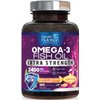 Fish Oil 2400 mg with Omega-3, EPA & DHA - Triple Strength Omega Supplement - Natural Support for Immune, Heart & Brain Health - Nature's Lemon Flavor, Burpless, Wild Caught, Non-GMO - 180 Softgels