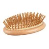 Brown Bamboo Brush for Hair Growth, Bamboo Hair Brush Massager Mini Bristles Natural Wooden Scalp Brush Detangling Hairbrush for Women, No Handle Design, Round Wood Brush Styling Tools and Appliances