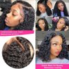Durreley Bob Wig Human Hair 13x4 Transparent HD Curly Lace Front Wigs Human Hair Pre Plucked Water Wave Short Bob Wigs for Black Women Human Hair Glueless 180% Density 14 inch