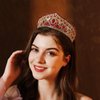 HEWEICSY Red Tiaras and Crowns for Women,Wedding Tiara for Bride,Rhinestone Queen Crown,Crystal Costume Hair Accessories for Birthday Prom Party