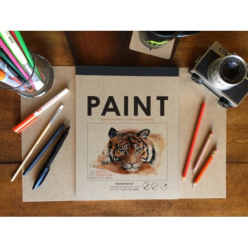 Design Ideation Watercolor : Multi-Media Paper Watercolor Pad for Pencil, Ink, Marker, Charcoal and Watercolor Paints. Great for Art, Design and Education. (8.5" x 11") (2)
