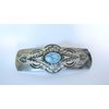 Generic Blue stone silver distressed metal native tribal hair clip barrette
