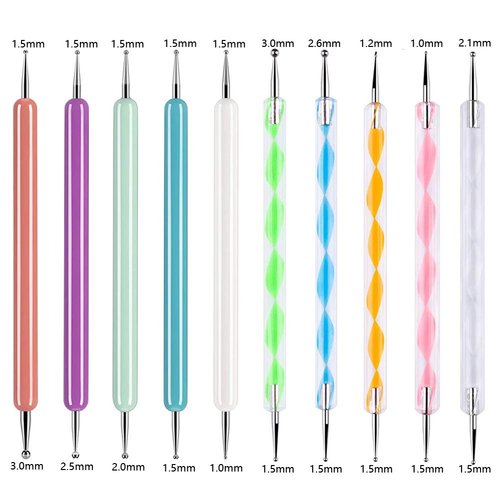 ABenkle 10Pcs Art Dotting Tools for Nail Art, Ball Tip Clay Tools Sculpting Pattern Tracing Stylus, Ball Embossing Stylu for Drawing,Painting Rocks Mandalas,Art Dot Tools