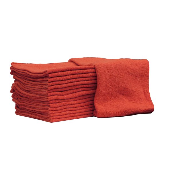 Nabob Wipers Auto Mechanic Shop Towels 25 Pack Shop Rags 100% Cotton Size 14"x14" Commercial Grade (25 Pack, Red)