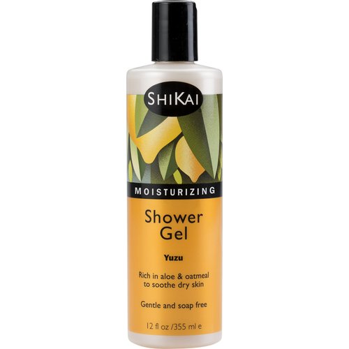 ShiKai Daily Moisturizing Shower Gel (Yuzu, 12 oz) | Gentle Soap-free Formula | With Aloe Vera & Oatmeal for Soft, Healthy Skin | Dry Skin Relief