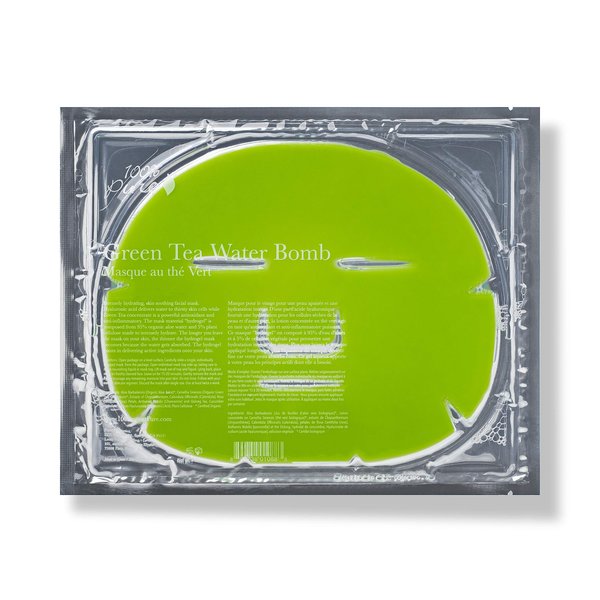 100% PURE Green Tea Water Bomb Mask (1 PC), Hydrating Face Mask with Hyaluronic Acid, Skin Care, Anti-Aging, Toning and Soothing Face Care - 1 PIECE