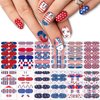 TailaiMei 12 Sheets 4th of July Nail Wraps Stickers, Patriotic Nail Polish Strips Self-Adhesive Full Wraps with 2 pcs Nail Files for Independence Day American Flag DIY Nail Art Design