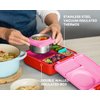 OmieBox Bento Box for Kids - Insulated with Leak Proof Thermos Food Jar - 3 Compartments, Two Temperature Zones (Single) (Packaging May Vary)