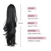 HSPJHTM Ponytail Extension, Black Hair Extensions Extension Claw for Women Curly Piece 24" Synthetic Pony Tail Very Long & Voluminous Curled Wavy Heat-Resisting