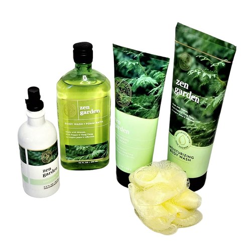 CALM ZEN GARDEN BATH AND BODY GIFT SET 6 PIECE GIFT SET BATH & BODY GIFT SET BODY LOTION SHOWER GEL BATH FOAM BODY MIST 11 INCH BEAR VALENTINES GIFT SET MOTHER'S DAY GIFT SET BIRTHDAY GIFT SET WOMEN'S BODY GIFT SET VALENTINES FOR HER VALENTINES FOR HIM VA
