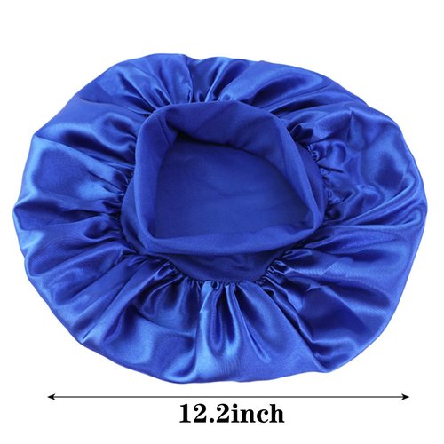 Tergy 12pcs Satin Bonnet Caps for Women Solid Color Hair Bonnets for Sleeping Elastic Band Bonnet Hats for Black Women Hair Care