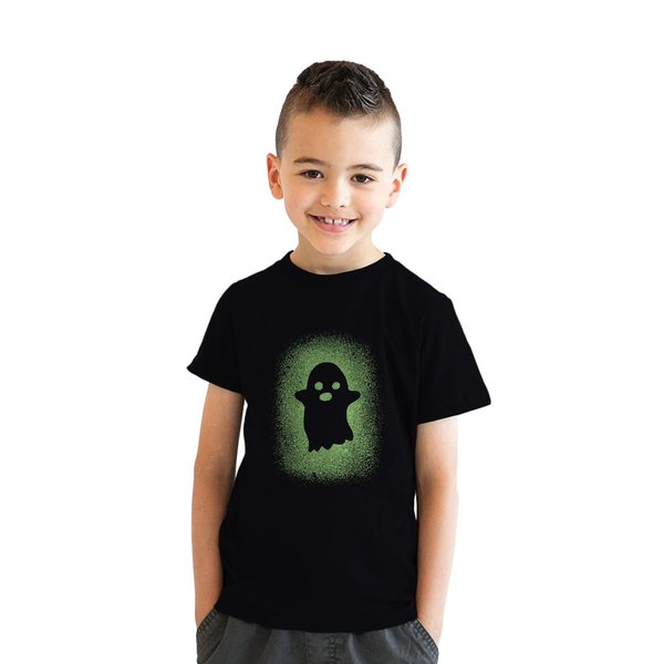 Youth Glowing Ghost Glow in The Dark Tshirt Cool Halloween Costume Tee Funny T Shirts Halloween T Shirt for Kids Novelty T Shirts for Kids Black S
