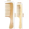 2 Pcs Bamboo Comb Set Wooden Wide Tooth and Fine Tooth Comb for Women Men, Anti-static Detangling Hair Comb for Curly Fine Straight Wet Dry Hai