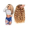 FASHION LINE Brazilian P27/613 Water Wave Blonde Human Hair Extensions Unprocessed Human Hair Bundles Weft 1PC 100g Piano Color (20")