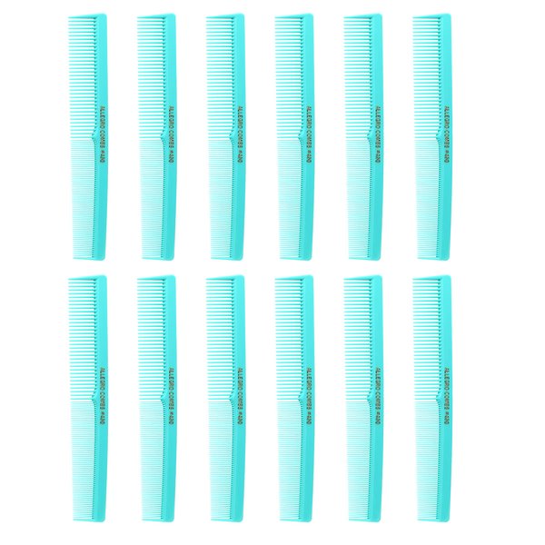 Allegro Combs 420 Hair combs Barber Comb Set Hair Cutting Pocket Styling Combs for Hair Stylist Wide And Fine Set 12 pk. (Fresh Mint)