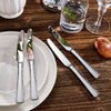 KEAWELL Premium 9.5" Louis Dinner Knives, Set of 4, Stainless Steel Dishwasher Safe, Serrated Knives (Hammered)