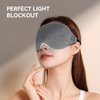 Mavogel Upgraded Sleep Mask for Men Women - Luxury Cotton Sleep Eye Mask with Adjustable Strap, Block Out Light, Soft Comfort Sleeping Mask for Travel Yoga Nap, with Travel Pouch and Earplugs, Grey