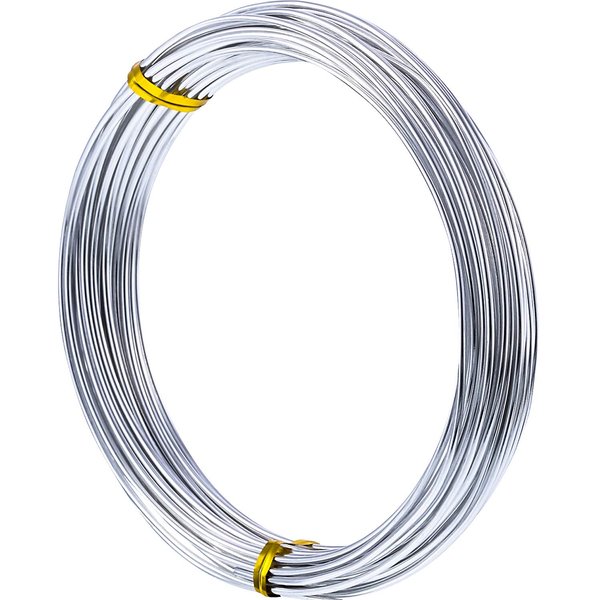 TecUnite Aluminum Craft Wire for Sculpting Armature Bendable Craft Wire for DIY Jewelry Making (1 Roll,Silver,10 M x 1.5 mm)