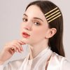 4 Pcs Metal Hair Clips French Hair Barrettes Flat Spring Clamps Strong Hold Vintage Hair Clips Snap Hair Accessories for Women Girls (Gold)