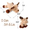 WEIGEDU Adorable Caribou Furry Reindeer Elk Moose Stuffed Animals Plush Toy for Kids Babies Boys Birthday Bedtime Decor, 13" Super Soft Brown