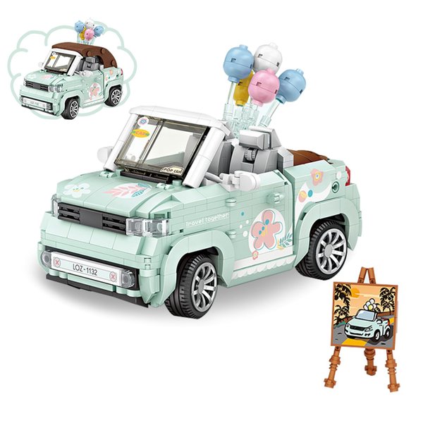 HOUXIPUPY Mini-Cabriolet Car Building-Blocks Set- Technic Mini 2 in 1 Vehicle Vacation Car Model Construction Building Blocks Collection Set 779 PCS for Adults and Family