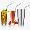Set of 10 Stainless Steel Straws, HuaQi Bent Reusable Drinking Straws 10.5'' Long 0.24‘’ Dia for 30 oz Tumbler and 20 oz Tumbler, 2 Cleaning Brush Included (10 Bent Straws + 2 Brushes）
